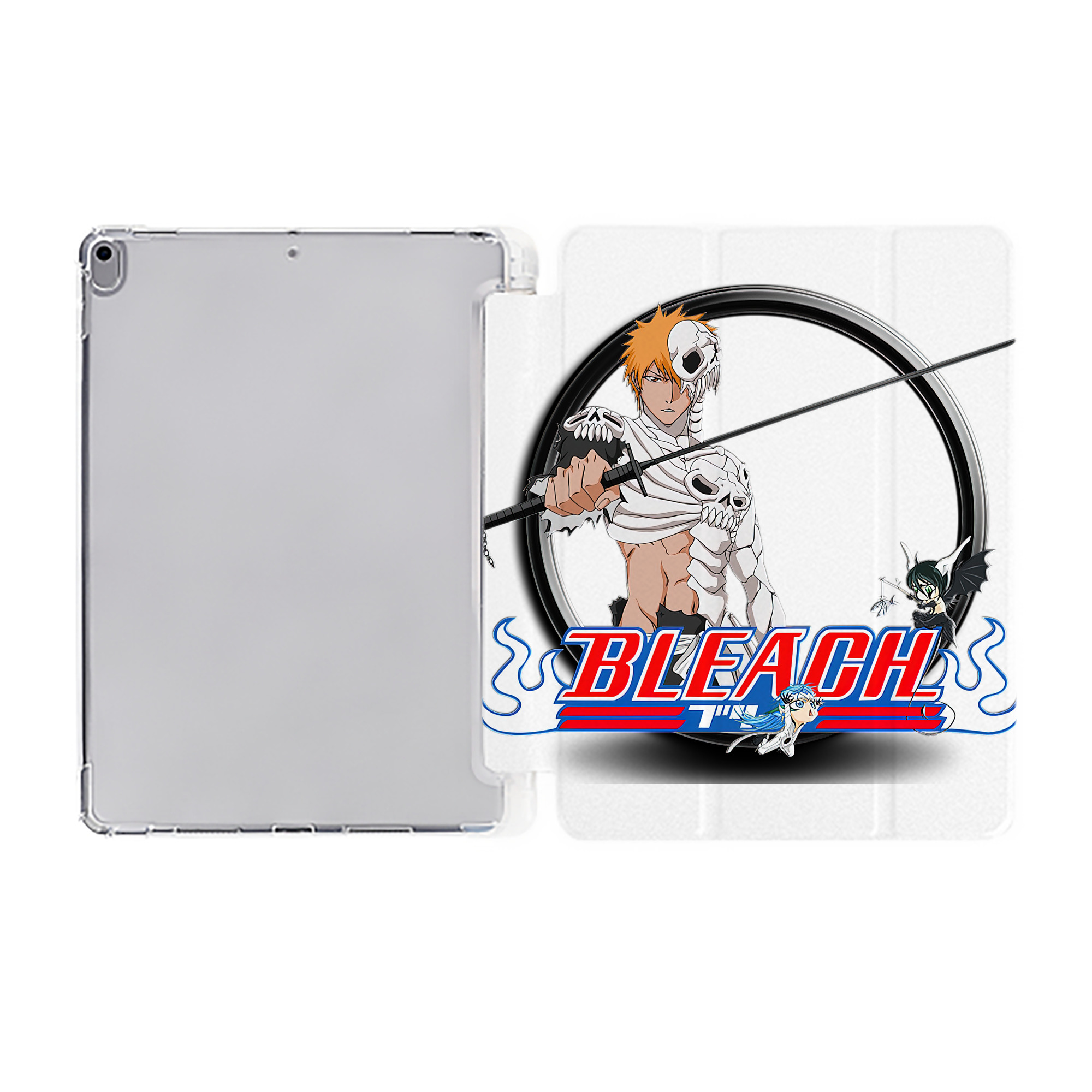 （画像用） ブリーチ 黒崎一護（くろさき いちご）BLEACH Kurosaki Ichigo IPad ケース ペン収納付き 三つ折りスタンド PUレザー×シリコン 対応機種9.5/10.5/10.9インチ